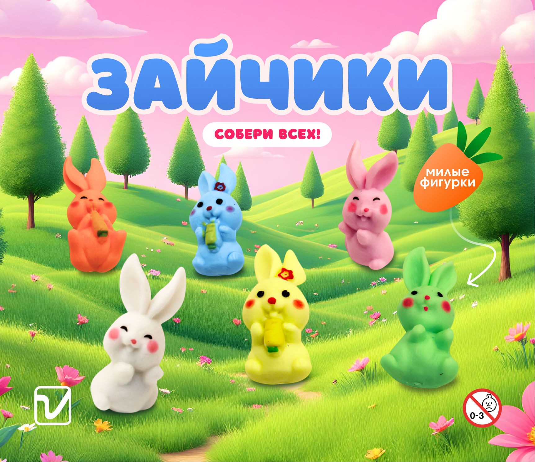 Игрушки для капсул 45 мм &quot;Зайчики&quot;