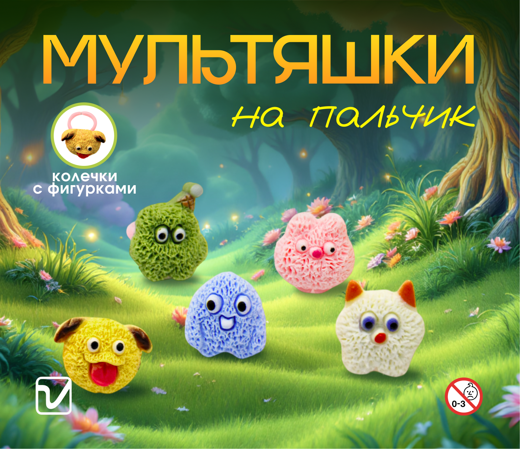 Игрушки для капсул 28 мм &quot;Мультяшки на пальчик&quot;