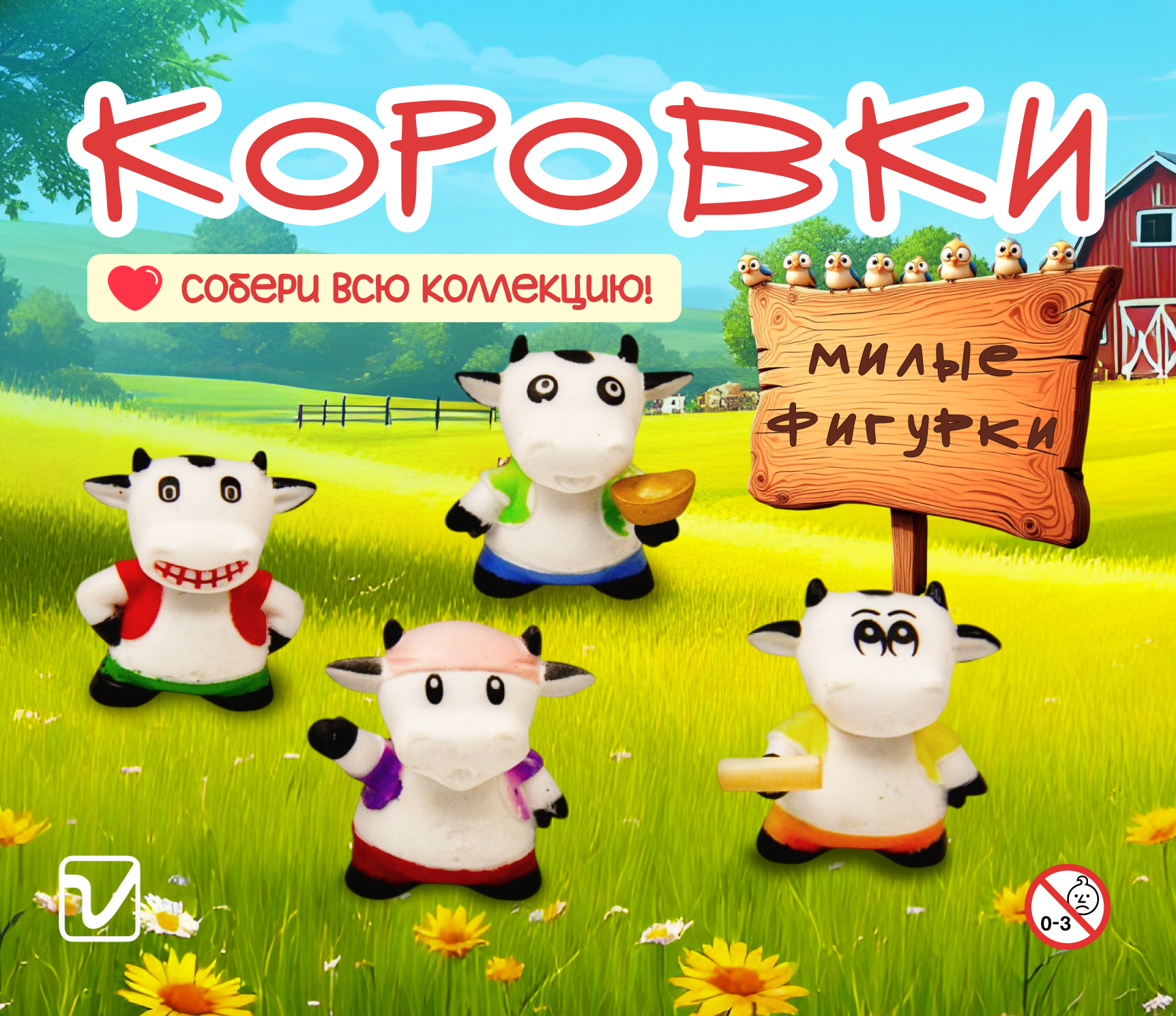 Игрушки для капсул 45 мм &quot;Коровки&quot;