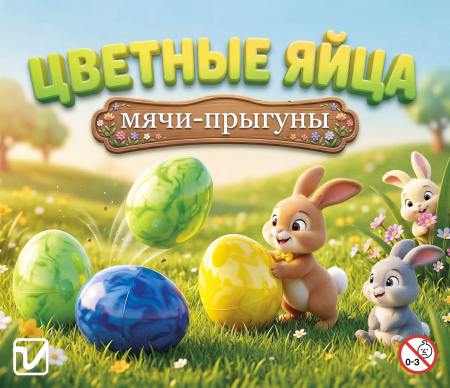 Мячи-прыгуны в форме яйца "Цветные"