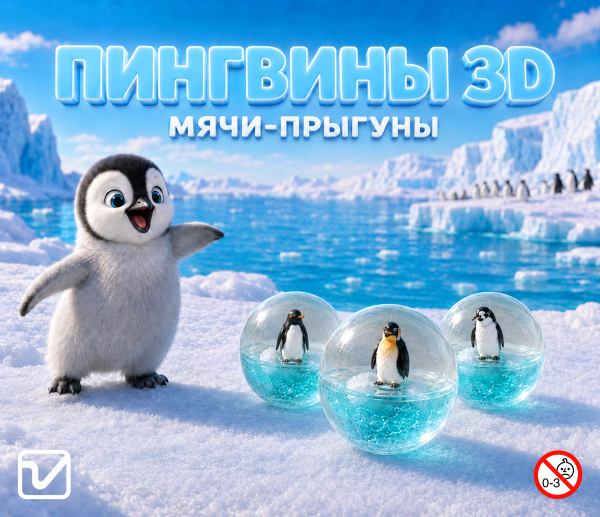 Мячи-прыгуны "Пингвины 3D"