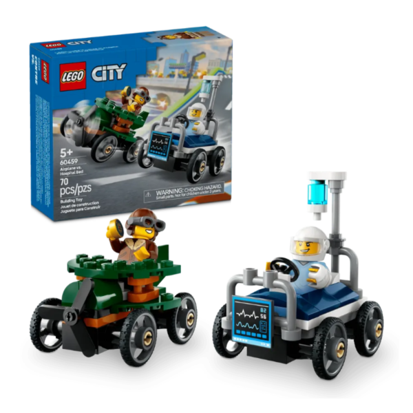Lego 60459 City "Набор гоночных машин.Самолет против больничной койки"