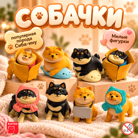 Фигурки для капсул 53 мм "Собаки Сиба-ину"