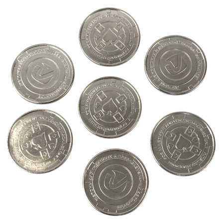 0984 Жетон «Покер» 25 мм серебристый