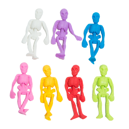 А19001-45 Игрушка "Цветные скелеты" в капсулах 45 мм (100 шт/упак)