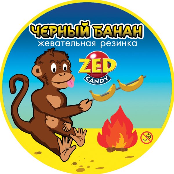 Черный банан, наклейка (ZED)