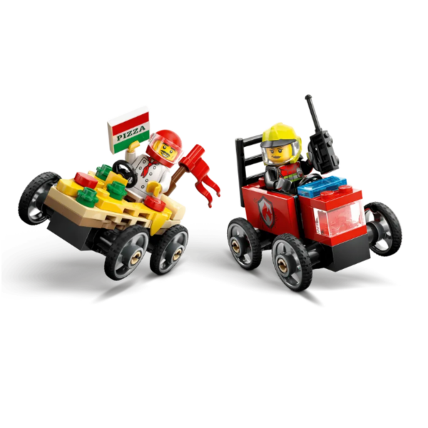 Lego 60458 City "Набор гоночных машин.Пицца-машина против пожарной машины"