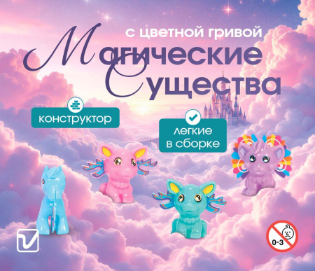 Игрушки "Магические существа с цветной гривой"