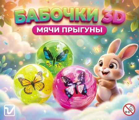 Мячи-прыгуны "Бабочки 3D"