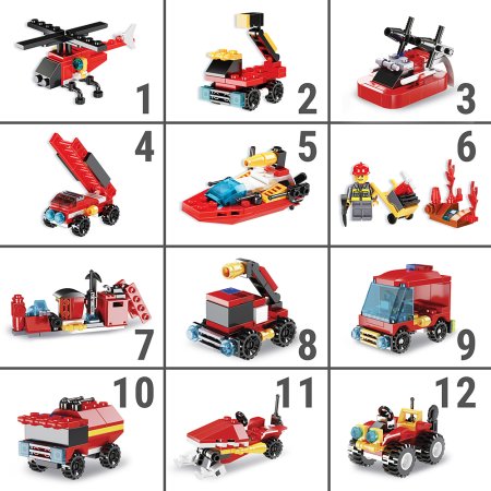 2237G Игрушки Конструкторы "Пожарная часть" (12 шт/упак)