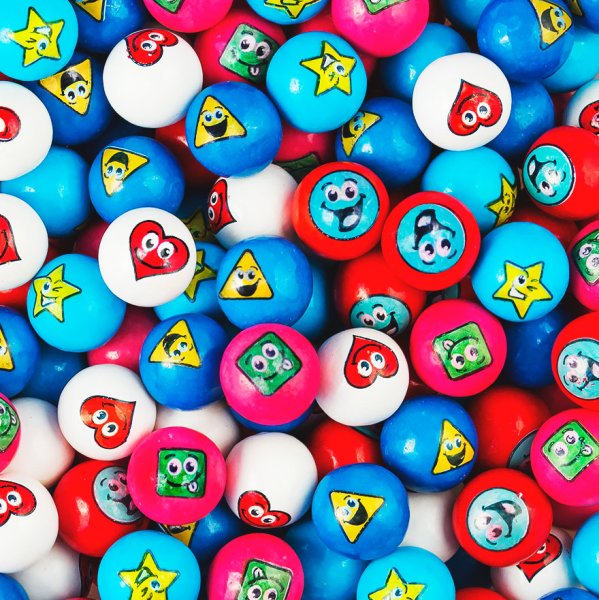 Жевательная резинка 22 мм "Озорная геометрия"