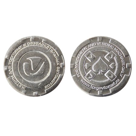 0984 Жетон «Покер» 25 мм серебристый