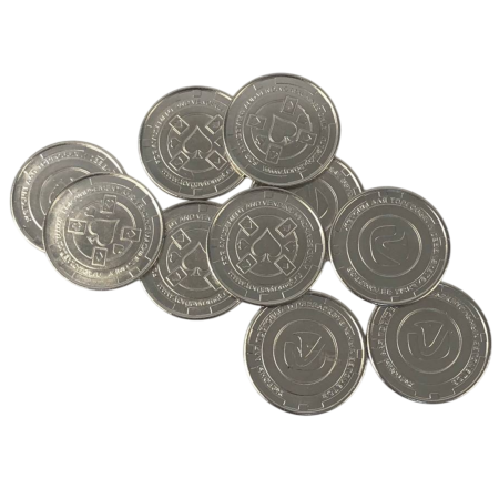 0984 Жетон «Покер» 25 мм серебристый