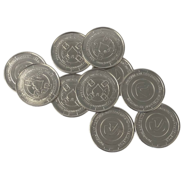 0984 Жетон «Покер» 25 мм серебристый