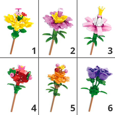 2235G Игрушки Конструкторы "Букет из цветов" (12 шт/упак)