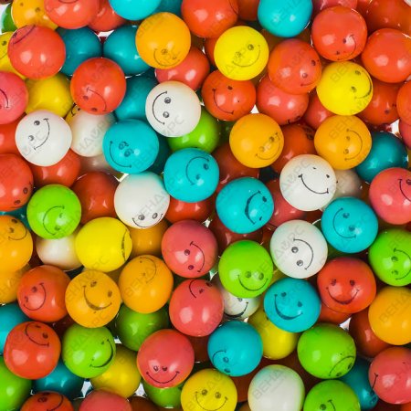 Жевательная резинка с принтом 22 мм "Разноцветные улыбки"