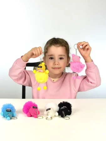 2238G Игрушка "Меховые куколки-брелоки" (12 шт/упак)