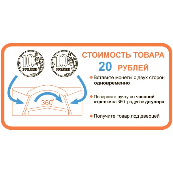 Наклейка инструкция 10+10 рублей 360 градусов
